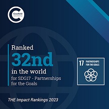 Ranked 32nd in the world for SDG17 - Partnerships for the Goals